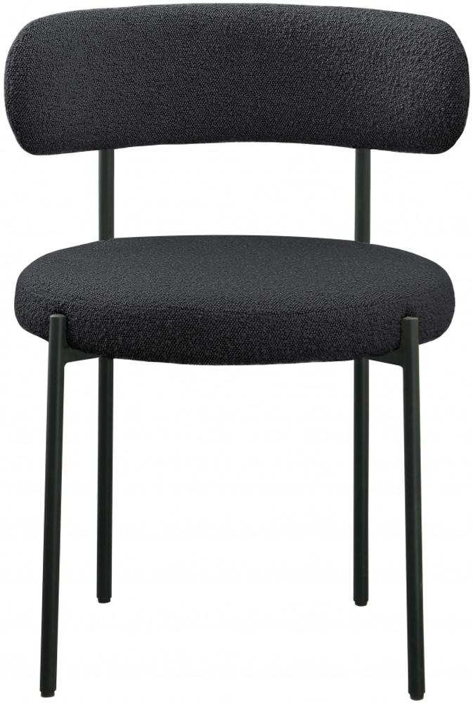 Meridian Furniture - Beacon Black Boucle Fabric Dining Chair (Set of 2) - 880Black-C veiw 3