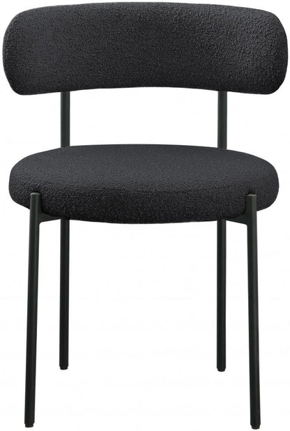 Meridian Furniture - Beacon Black Boucle Fabric Dining Chair (Set of 2) - 880Black-C veiw 3