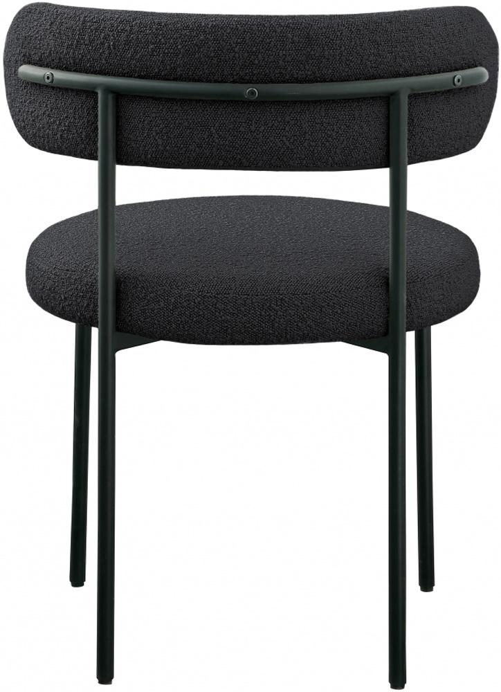 Meridian Furniture - Beacon Black Boucle Fabric Dining Chair (Set of 2) - 880Black-C veiw 4