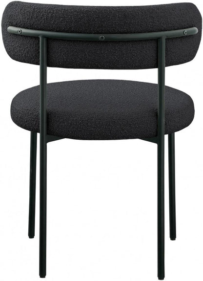 Meridian Furniture - Beacon Black Boucle Fabric Dining Chair (Set of 2) - 880Black-C veiw 4