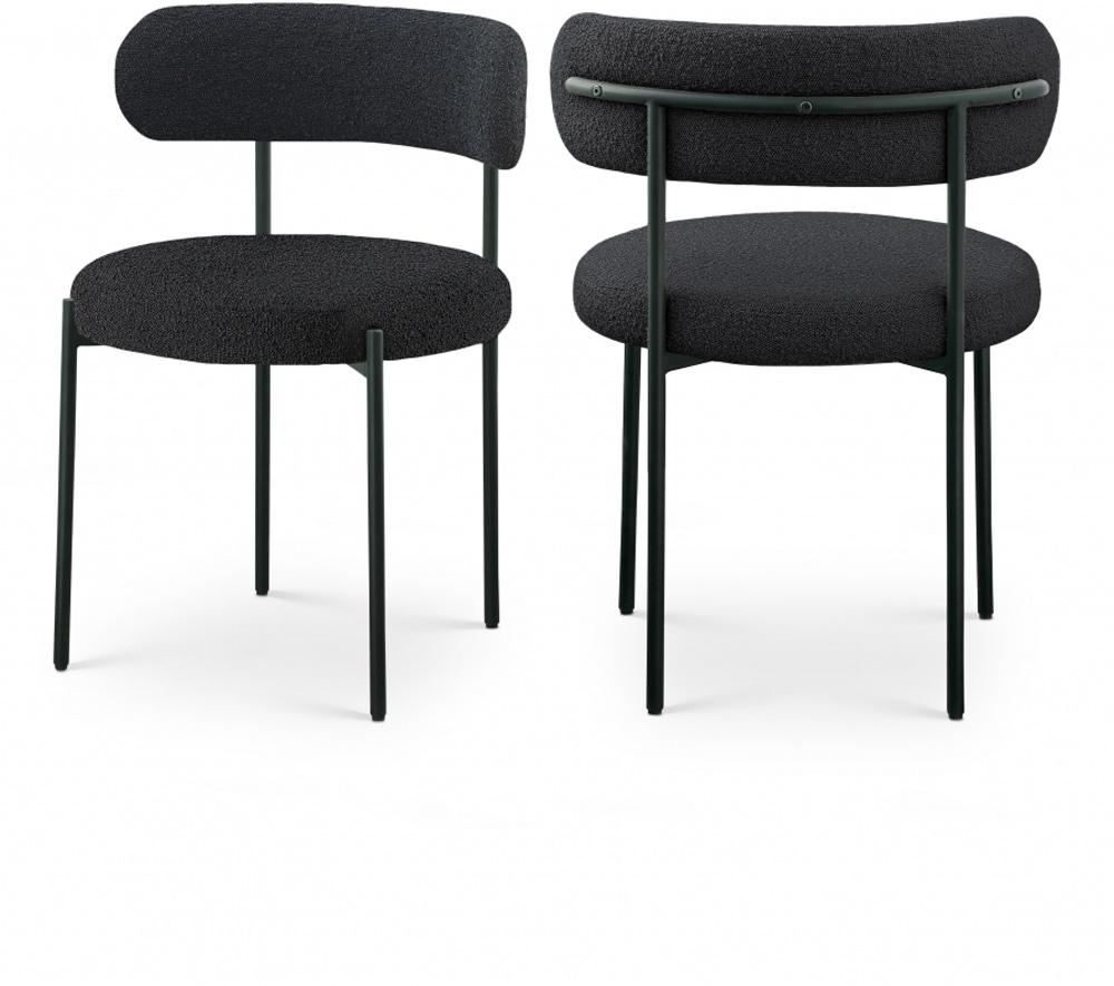 Meridian Furniture - Beacon Black Boucle Fabric Dining Chair (Set of 2) - 880Black-C veiw 5