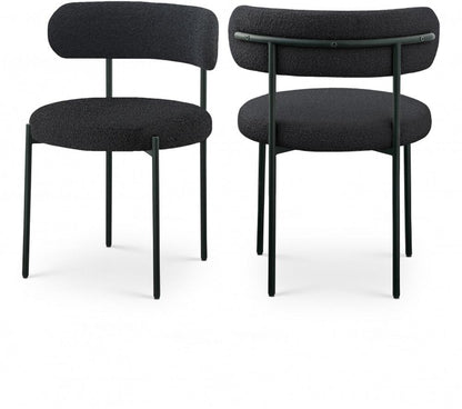 Meridian Furniture - Beacon Black Boucle Fabric Dining Chair (Set of 2) - 880Black-C veiw 5