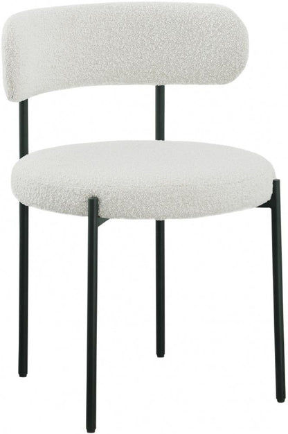 Meridian Furniture - Beacon Cream Boucle Fabric Dining Chair (Set of 2) - 880Cream-C veiw 1