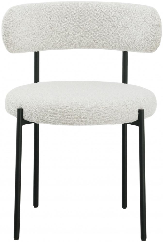 Meridian Furniture - Beacon Cream Boucle Fabric Dining Chair (Set of 2) - 880Cream-C veiw 3