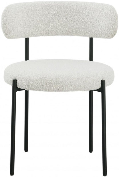 Meridian Furniture - Beacon Cream Boucle Fabric Dining Chair (Set of 2) - 880Cream-C veiw 3