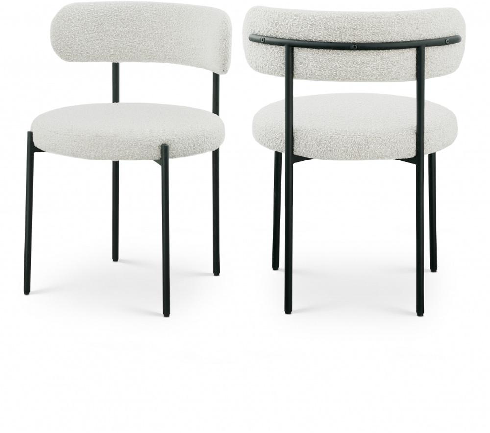 Meridian Furniture - Beacon Cream Boucle Fabric Dining Chair (Set of 2) - 880Cream-C veiw 5