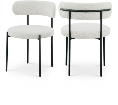 Meridian Furniture - Beacon Cream Boucle Fabric Dining Chair (Set of 2) - 880Cream-C veiw 5