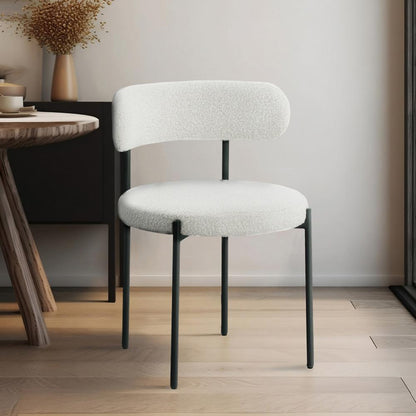 Meridian Furniture - Beacon Cream Boucle Fabric Dining Chair (Set of 2) - 880Cream-C veiw 6