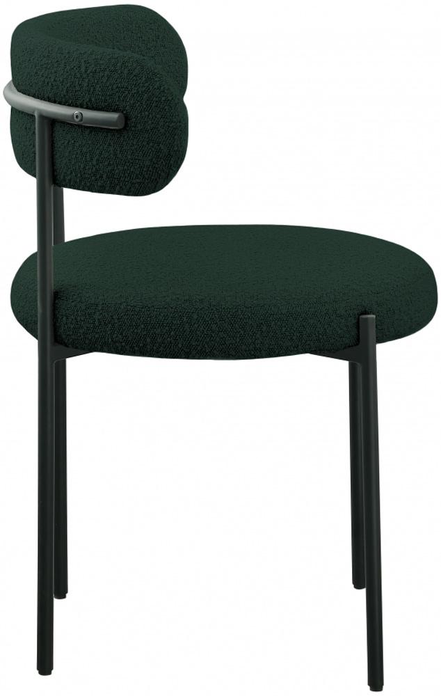 Meridian Furniture - Beacon Green Boucle Fabric Dining Chair (Set of 2) - 880Green-C veiw 2