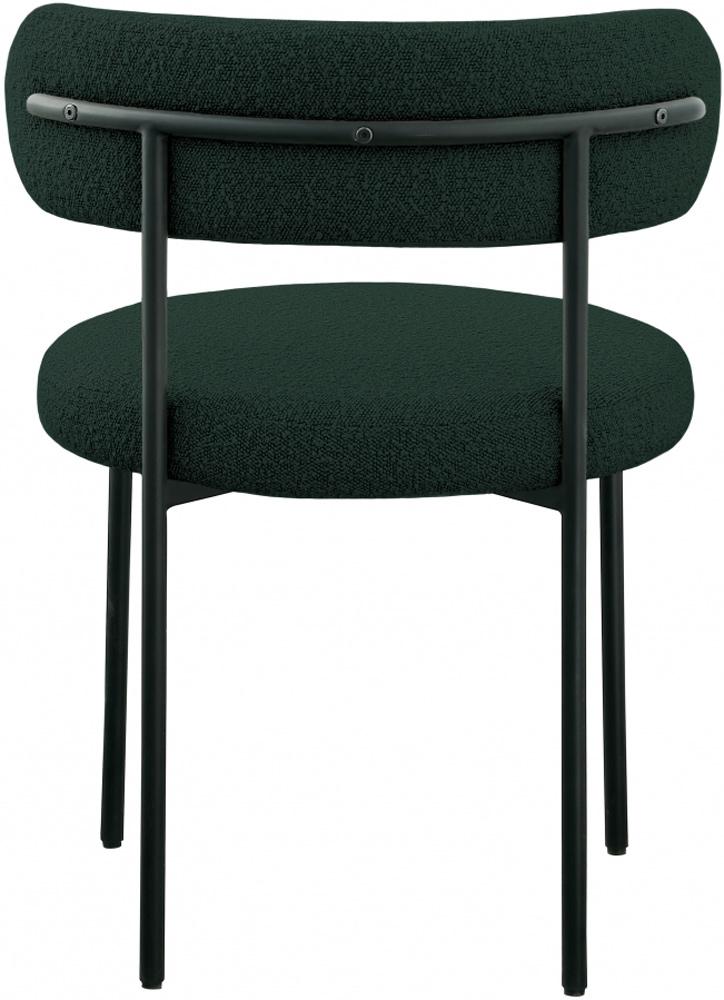 Meridian Furniture - Beacon Green Boucle Fabric Dining Chair (Set of 2) - 880Green-C veiw 3