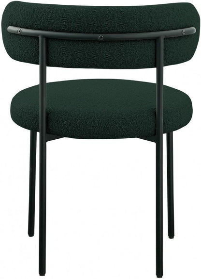 Meridian Furniture - Beacon Green Boucle Fabric Dining Chair (Set of 2) - 880Green-C veiw 3