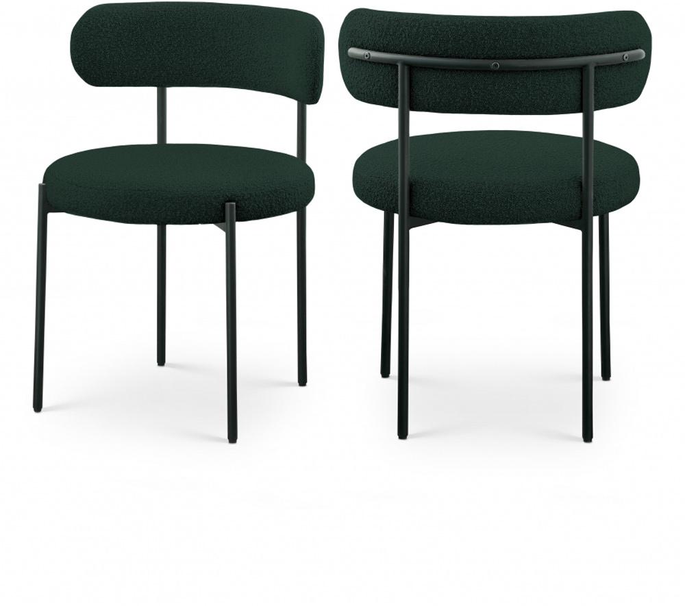 Meridian Furniture - Beacon Green Boucle Fabric Dining Chair (Set of 2) - 880Green-C veiw 6