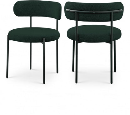 Meridian Furniture - Beacon Green Boucle Fabric Dining Chair (Set of 2) - 880Green-C veiw 6
