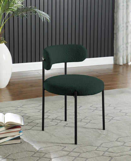 Meridian Furniture - Beacon Green Boucle Fabric Dining Chair (Set of 2) - 880Green-C veiw 7