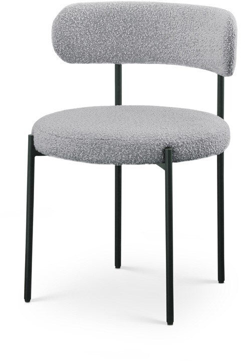 Meridian Furniture - Beacon Grey Boucle Fabric Dining Chair (Set of 2) - 880Grey-C veiw 1