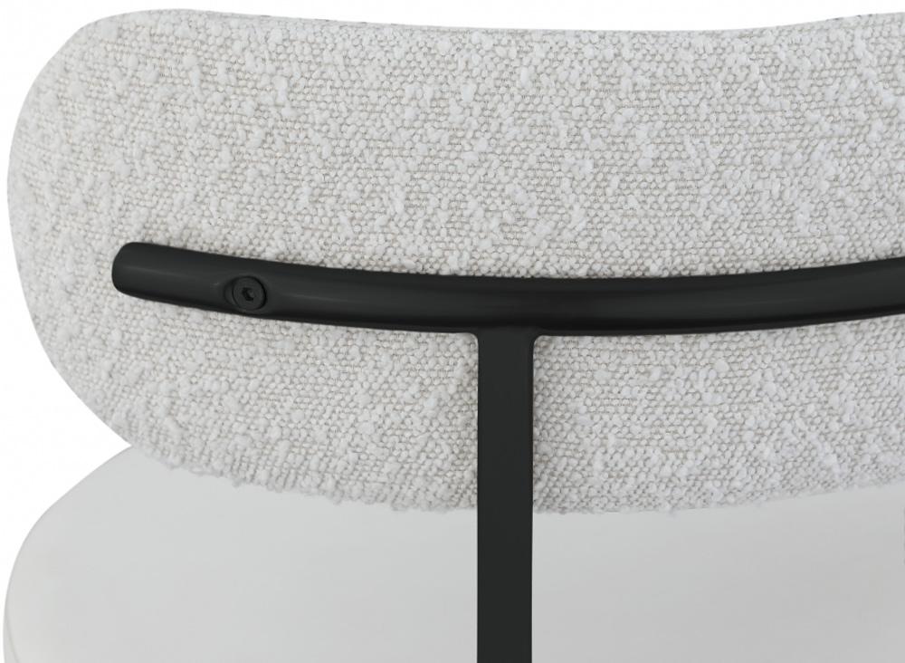 Meridian Furniture - Beacon Cream Vegan Leather and Boucle Fabric Dining Chair (Set of 2) - 881Cream-C veiw 4