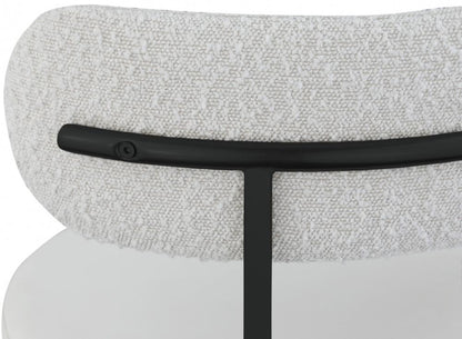 Meridian Furniture - Beacon Cream Vegan Leather and Boucle Fabric Dining Chair (Set of 2) - 881Cream-C veiw 4