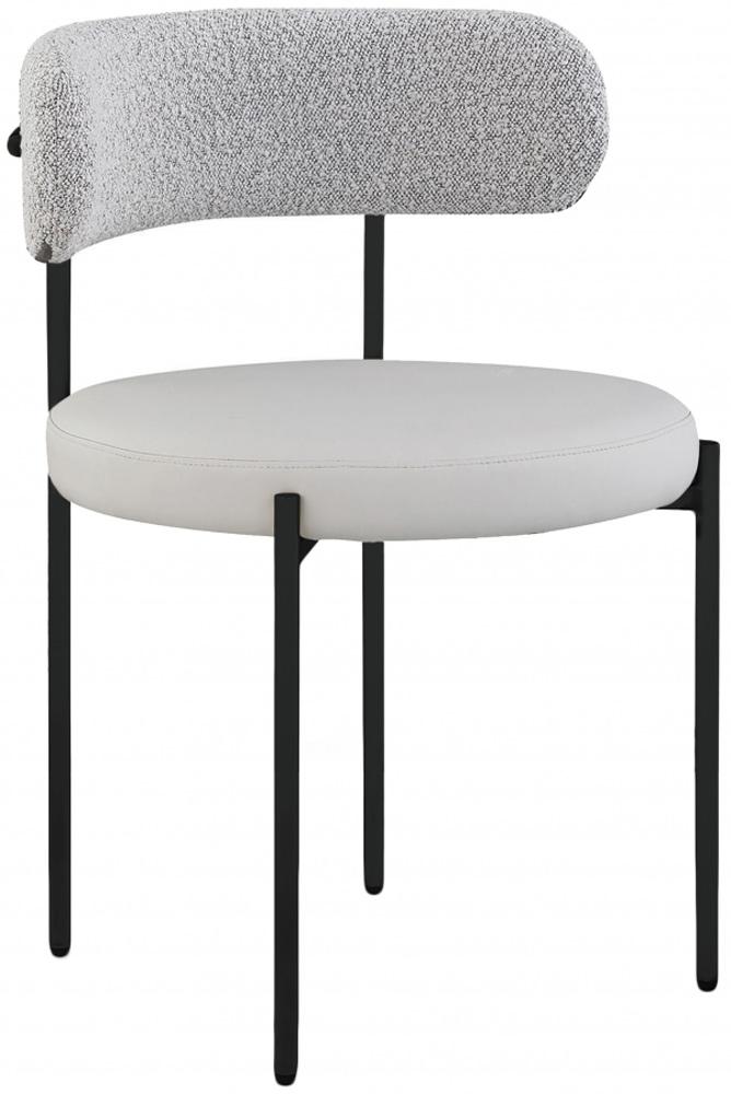 Meridian Furniture - Beacon Taupe Vegan Leather and Boucle Fabric Dining Chair (Set of 2) - 881Taupe-C veiw 1
