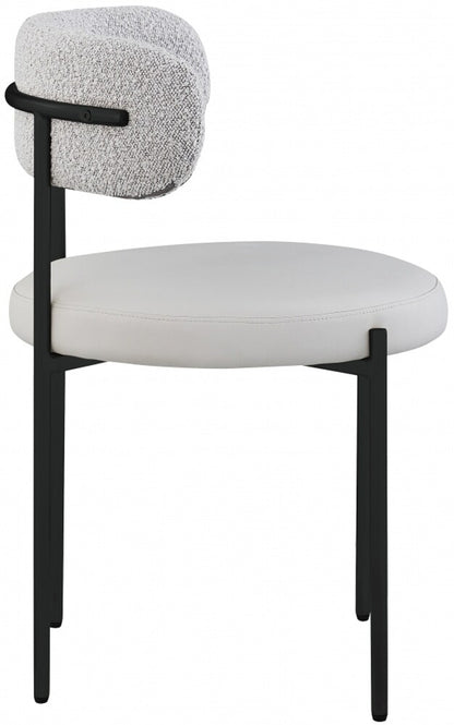 Meridian Furniture - Beacon Taupe Vegan Leather and Boucle Fabric Dining Chair (Set of 2) - 881Taupe-C veiw 2