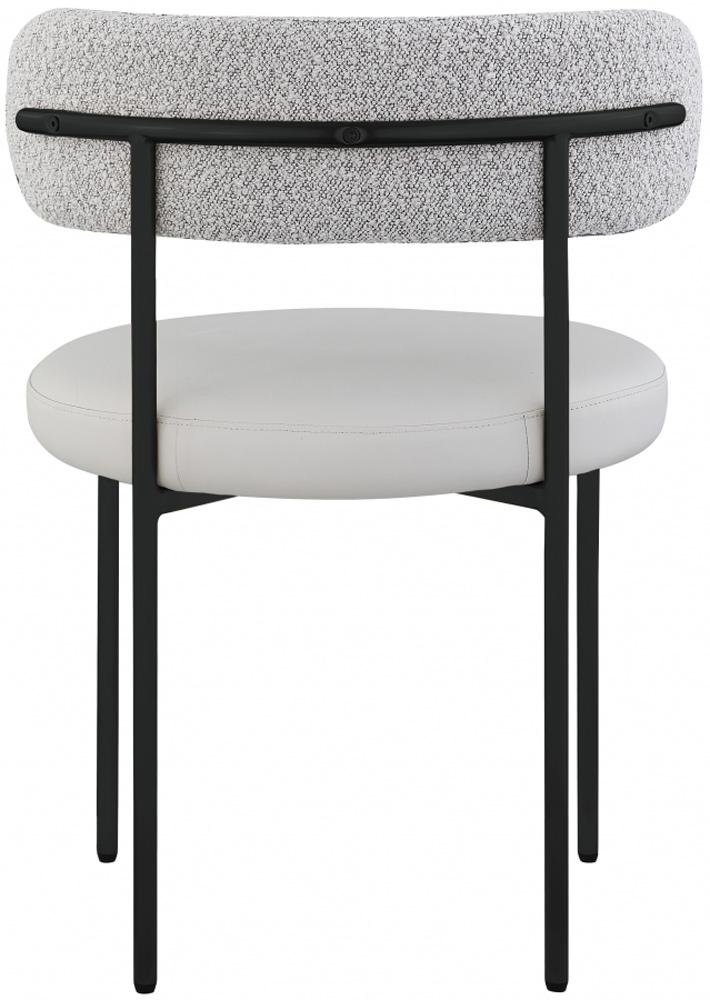 Meridian Furniture - Beacon Taupe Vegan Leather and Boucle Fabric Dining Chair (Set of 2) - 881Taupe-C veiw 3