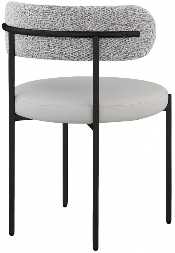 Meridian Furniture - Beacon Taupe Vegan Leather and Boucle Fabric Dining Chair (Set of 2) - 881Taupe-C veiw 4