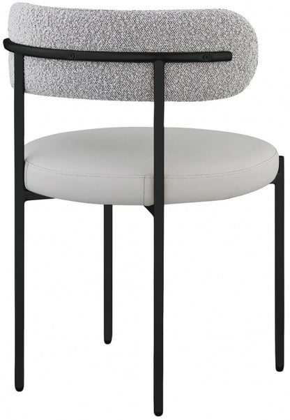 Meridian Furniture - Beacon Taupe Vegan Leather and Boucle Fabric Dining Chair (Set of 2) - 881Taupe-C veiw 4
