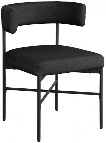 Meridian Furniture - Rivage Black Durable Linen Textured Fabric Dining Chair (Set of 2) - 928Black-C veiw 1