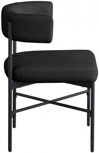 Meridian Furniture - Rivage Black Durable Linen Textured Fabric Dining Chair (Set of 2) - 928Black-C veiw 2