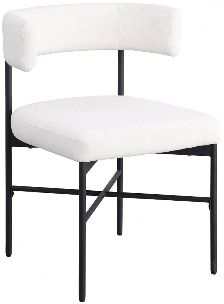Meridian Furniture - Rivage Cream Durable Linen Textured Fabric Dining Chair (Set of 2) - 928Cream-C veiw 1