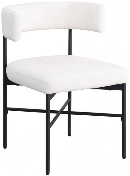 Meridian Furniture - Rivage Cream Durable Linen Textured Fabric Dining Chair (Set of 2) - 928Cream-C veiw 1