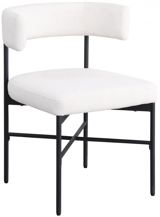 Meridian Furniture - Rivage Cream Durable Linen Textured Fabric Dining Chair (Set of 2) - 928Cream-C veiw 1