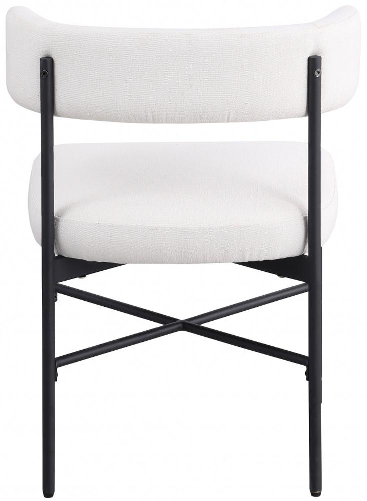 Meridian Furniture - Rivage Cream Durable Linen Textured Fabric Dining Chair (Set of 2) - 928Cream-C veiw 4
