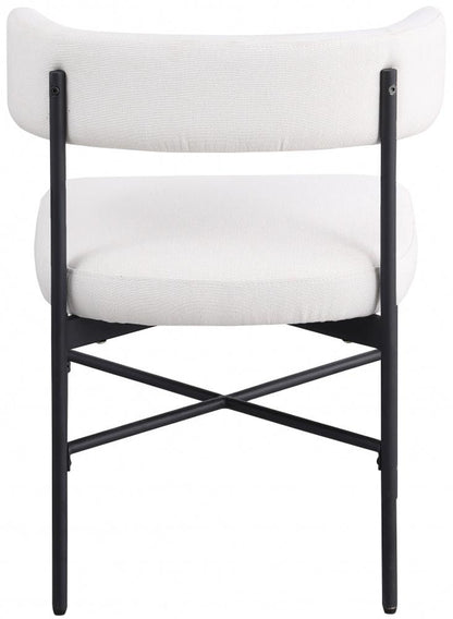 Meridian Furniture - Rivage Cream Durable Linen Textured Fabric Dining Chair (Set of 2) - 928Cream-C veiw 4