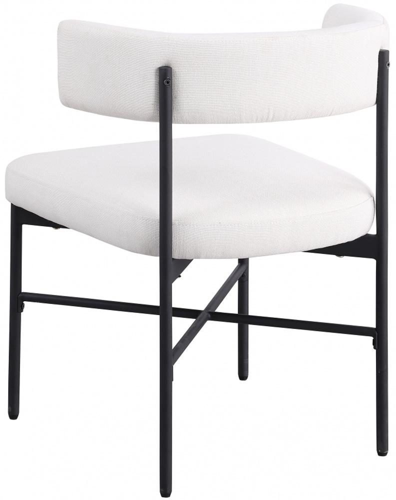 Meridian Furniture - Rivage Cream Durable Linen Textured Fabric Dining Chair (Set of 2) - 928Cream-C veiw 5