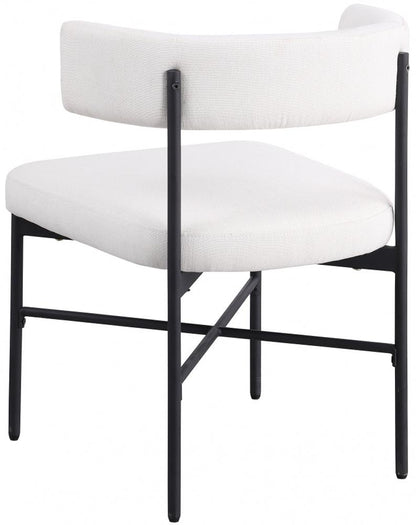 Meridian Furniture - Rivage Cream Durable Linen Textured Fabric Dining Chair (Set of 2) - 928Cream-C veiw 5