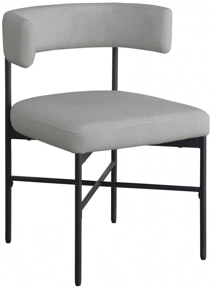 Meridian Furniture - Rivage Light Grey Durable Linen Textured Fabric Dining Chair (Set of 2) - 928Grey-C veiw 1