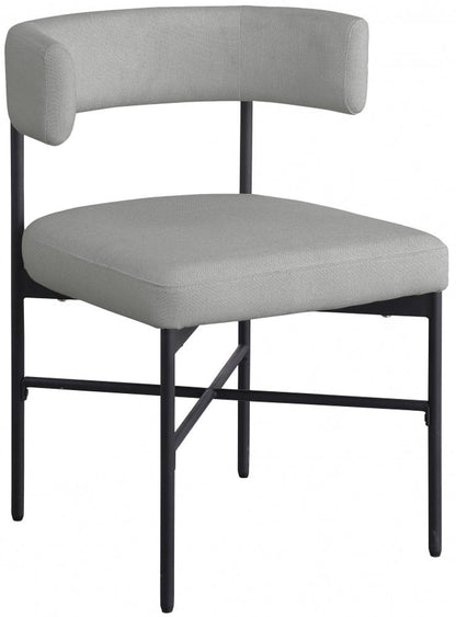 Meridian Furniture - Rivage Light Grey Durable Linen Textured Fabric Dining Chair (Set of 2) - 928Grey-C veiw 1