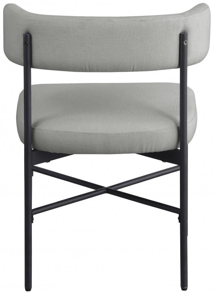 Meridian Furniture - Rivage Light Grey Durable Linen Textured Fabric Dining Chair (Set of 2) - 928Grey-C veiw 4