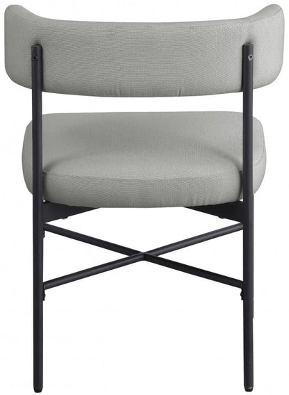 Meridian Furniture - Rivage Light Grey Durable Linen Textured Fabric Dining Chair (Set of 2) - 928Grey-C veiw 4