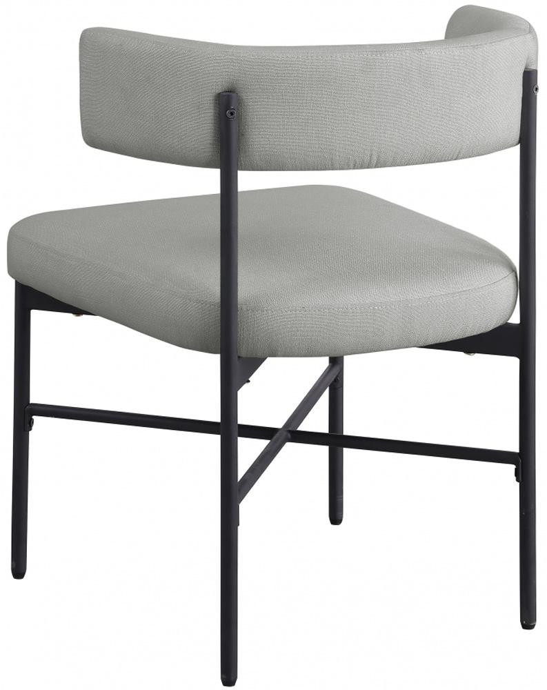 Meridian Furniture - Rivage Light Grey Durable Linen Textured Fabric Dining Chair (Set of 2) - 928Grey-C veiw 5