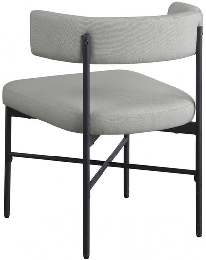 Meridian Furniture - Rivage Light Grey Durable Linen Textured Fabric Dining Chair (Set of 2) - 928Grey-C veiw 5