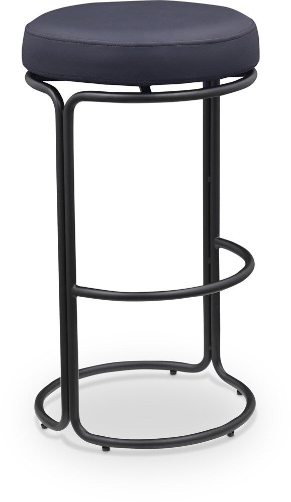 Meridian Furniture - Madison Black Vegan Leather Bar Stool (Set of 2) - 985Black-C veiw 1