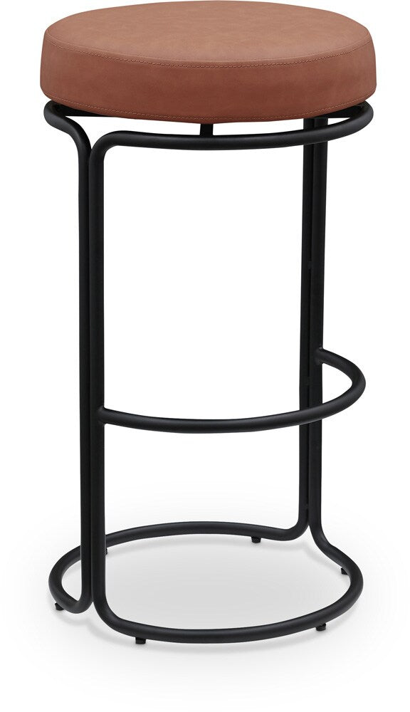 Meridian Furniture - Madison Cognac Vegan Leather Bar Stool (Set of 2) - 985Cognac-C veiw 1