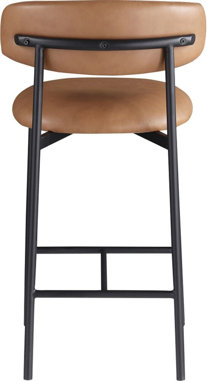 Meridian Furniture - Lupita Cognac Vegan Leather Counter Stool (Set of 2) - 996Cognac-C veiw 2