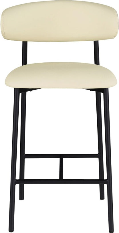 Meridian Furniture - Lupita Cream Vegan Leather Counter Stool (Set of 2) - 996Cream-C veiw 4