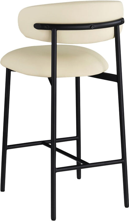 Meridian Furniture - Lupita Cream Vegan Leather Counter Stool (Set of 2) - 996Cream-C veiw 5