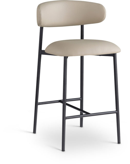 Meridian Furniture - Lupita Taupe Vegan Leather Counter Stool (Set of 2) - 996Taupe-C veiw 1