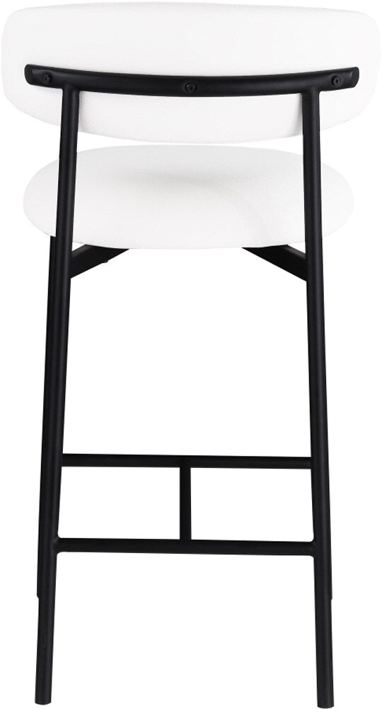 Meridian Furniture - Lupita White Vegan Leather Counter Stool (Set of 2) - 996White-C veiw 2
