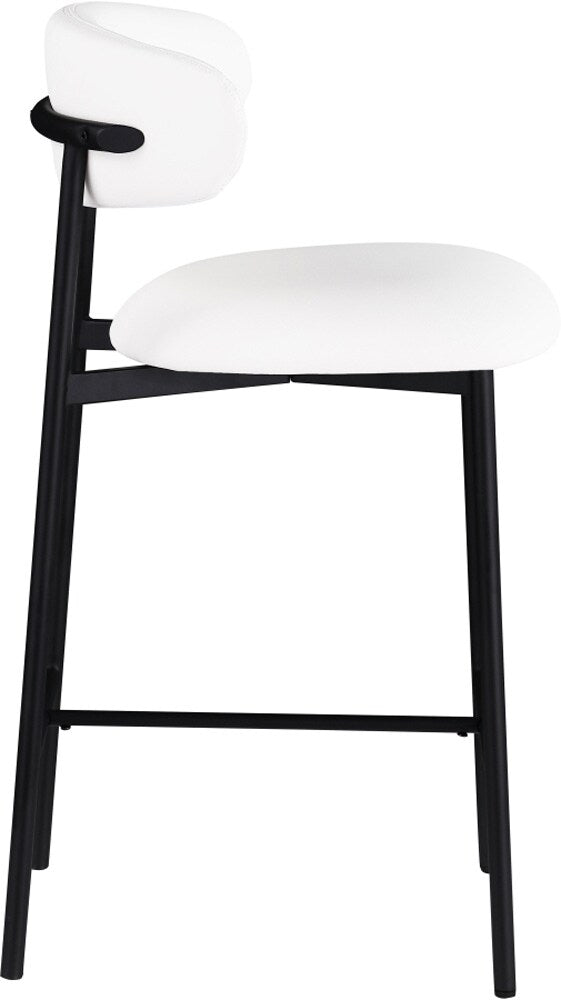 Meridian Furniture - Lupita White Vegan Leather Counter Stool (Set of 2) - 996White-C veiw 3