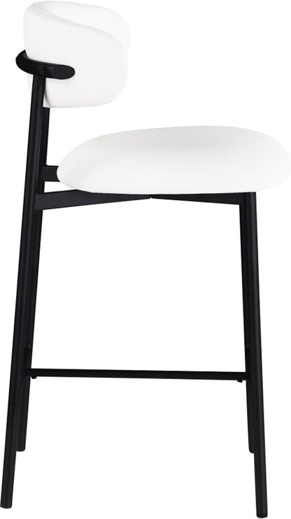 Meridian Furniture - Lupita White Vegan Leather Counter Stool (Set of 2) - 996White-C veiw 3